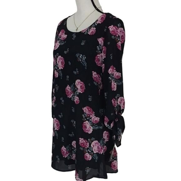 NWT Speechless Womens Black Floral Scoop Neck Mini Dress Size S - Picture 3 of 12